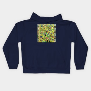 Persian Flowers and Birds Tile Mosaic Kids Hoodie